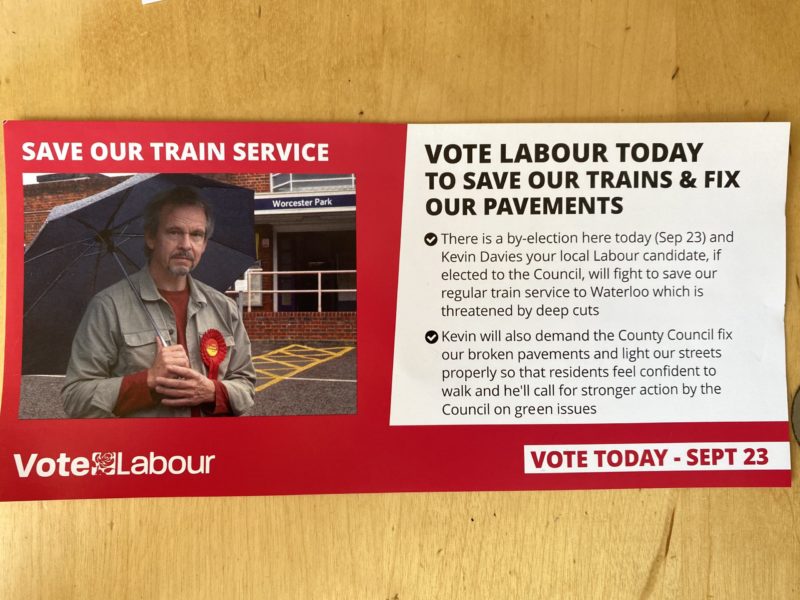 Kevin Davies for Cuddington 2021 Election leaflet