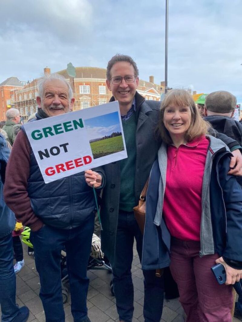 Green Not Greed - Green Belt Demo 2023 by Metro Bank - David and Horton Ward Labour candidates: Mark Todd and Ros Godson